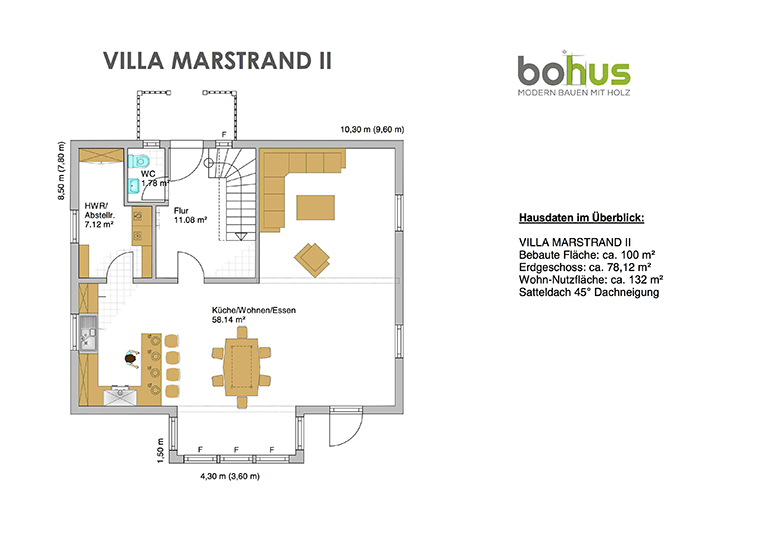 Plan Erdgeschoss Villa Mora 2